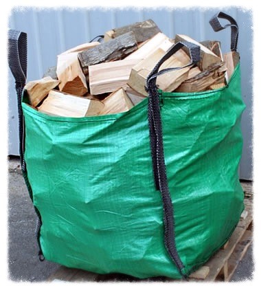 Photo of a builders bag of logs